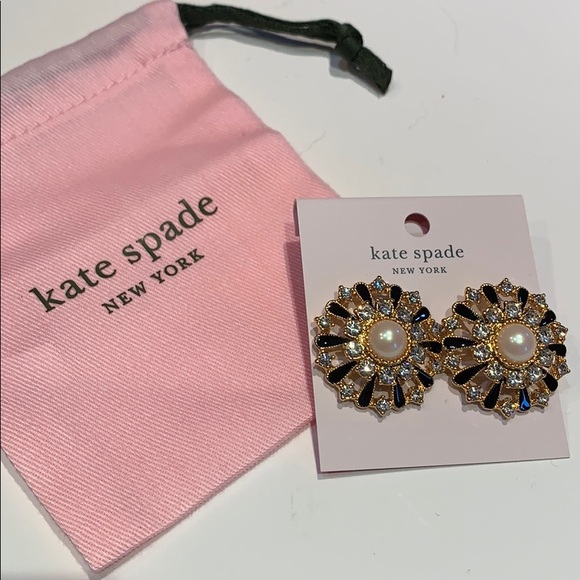 🆕Kate Spade New York Tuxedo Pearl Stud Earrings - Picture 6 of 8